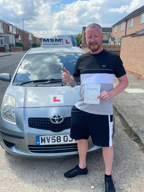 Learner passing driving test MSM Middlesbrough
